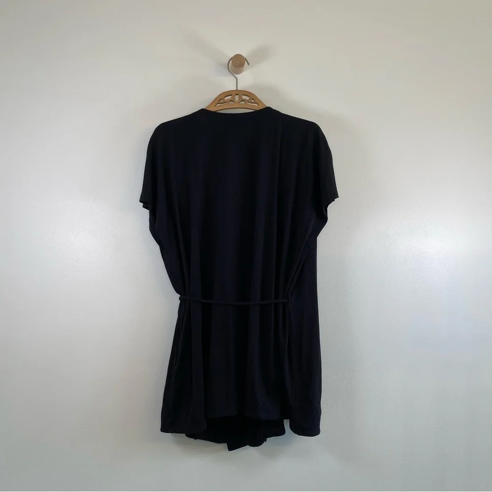Eileen Fisher Women’s 2X Black Short Sleeve Wrap Blouse - Picture 6 of 8